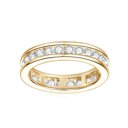 Moissanite Full Eternity Wedding Band | 925 Sterling Silver | Diamonds Grace