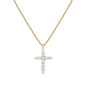 Cubic Zirconia Cross Necklace | S925 Sterling Silver | Rhodium Plated | Diamonds Grace