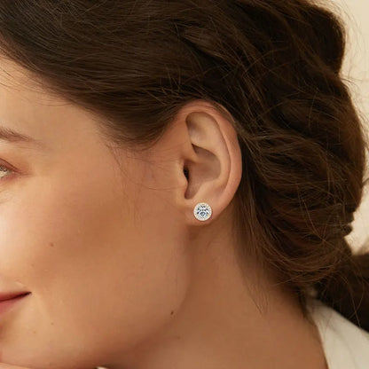 Moissanite Halo Stud Earrings | 0.5ct–2ct Round | 925 Sterling Silver | Diamonds Grace