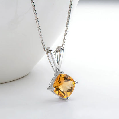 Oval Cut Amethyst Pendant Necklace | 925 Silver White Gold | Diamonds Grace