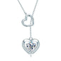 Moissanite Double Heart Necklace | 925 Sterling Silver Y-Lariat | Diamonds Grace