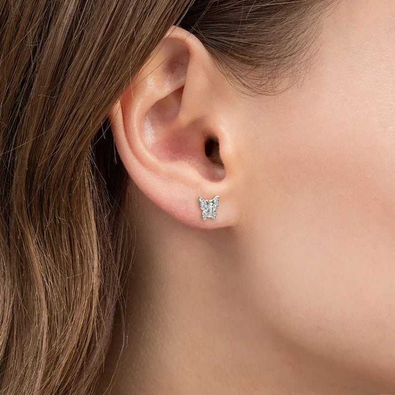 Moissanite Butterfly Stud Earrings 925 Silver | Diamonds Grace