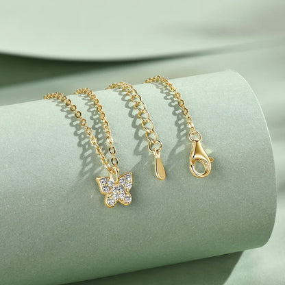 Moissanite Butterfly Pendant Necklace | 925 Sterling Silver D Color | Diamonds Grace
