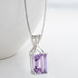 Oval Cut Amethyst Pendant Necklace | 925 Silver White Gold | Diamonds Grace