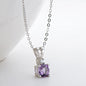 Oval Cut Amethyst Pendant Necklace | 925 Silver White Gold | Diamonds Grace