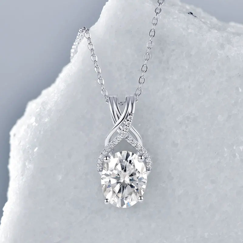 3CT Moissanite Pendant Necklace 925 Silver | Diamonds Grace