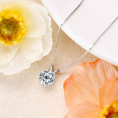925 Sterling Silver Moissanite Pendant Necklace for Women | Engagement Gift | Diamonds Grace