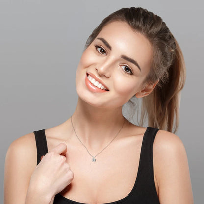 D Color Moissanite Pendant Necklace | 1–4CT Round Brilliant | 925 Sterling Silver | Diamonds Grace