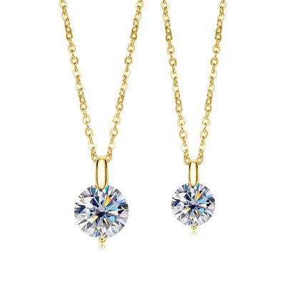 2ct Moissanite Pendant Necklace | 925 Sterling Silver Round Brilliant Cut | Diamonds Grace