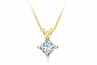 1 Carat Princess Cut Moissanite Necklace | 925 Sterling Silver | Diamonds Grace