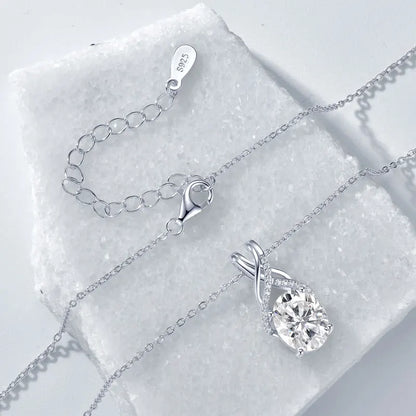 3CT Moissanite Pendant Necklace 925 Silver | Diamonds Grace