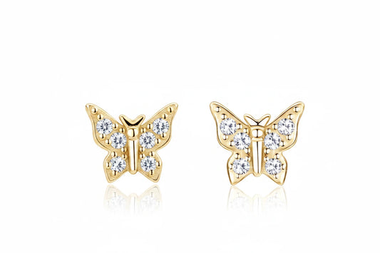 Moissanite Butterfly Stud Earrings 925 Silver | Diamonds Grace