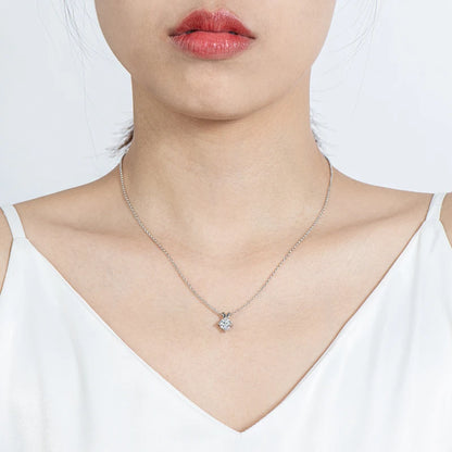 GRA Certified 1ct Cushion Cut Moissanite Pendant Necklace | 925 Sterling Silver | Diamonds Grace