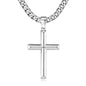 Cross Pendant Necklace for Men | 925 Sterling Silver | 18K White Gold Plated | Diamonds Grace