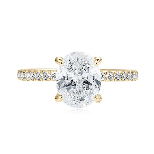 Oval Cut Moissanite Engagement Ring | 3CT D Color VVS1 | S925 Sterling Silver | Diamonds Grace