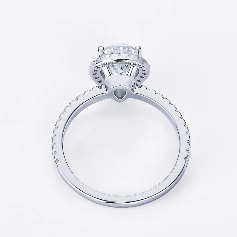 Pear Cut Moissanite Engagement Ring | 2CT 7x10mm | S925 Sterling Silver | Diamonds Grace