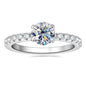 GRA Certified Moissanite Engagement Ring | 0.8CT Round Brilliant | 925 Sterling Silver | Diamonds Grace