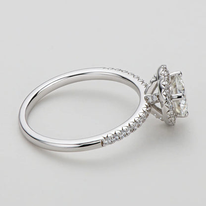 1CT Moissanite Heart Wedding Ring | 6.5mm Round Cut | S925 Sterling Silver | Diamonds Grace