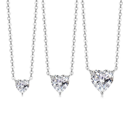 Heart Moissanite Pendant Necklace | 0.5ct–2ct | S925 Sterling Silver | Diamonds Grace