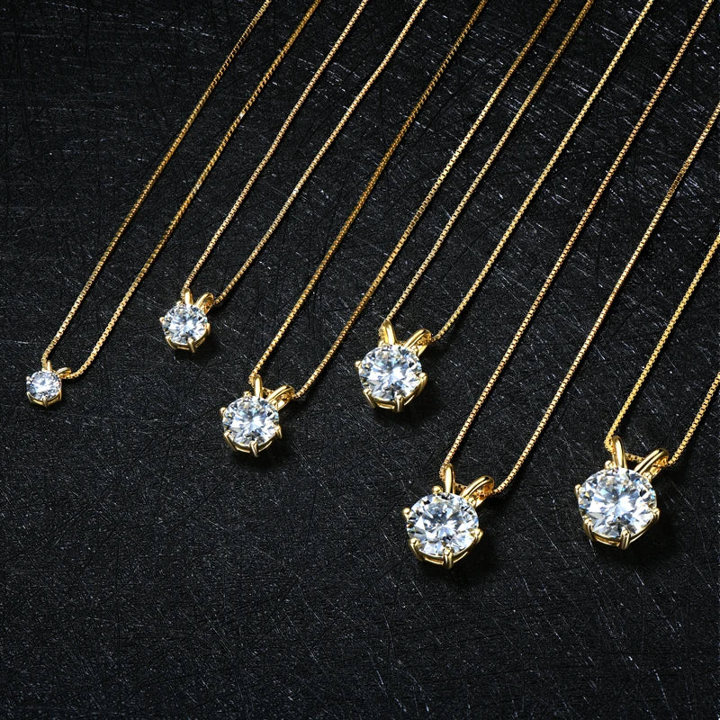 925 Sterling Silver Moissanite Pendant Necklace for Women | Engagement Gift | Diamonds Grace