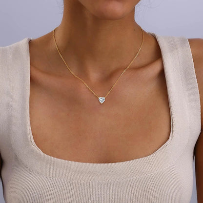 Heart Moissanite Pendant Necklace | 0.5ct–2ct | S925 Sterling Silver | Diamonds Grace