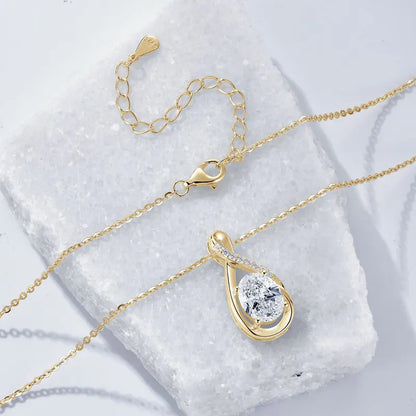 2.0CT Oval Moissanite Pendant Necklace | 925 Sterling Silver | Diamonds Grace