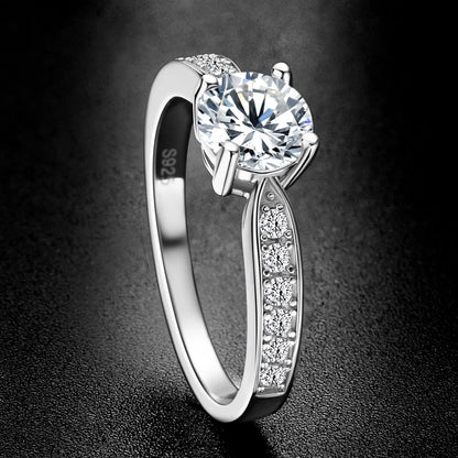 Round Moissanite Engagement Ring 1ct D Color | 925 Silver | Diamonds Grace