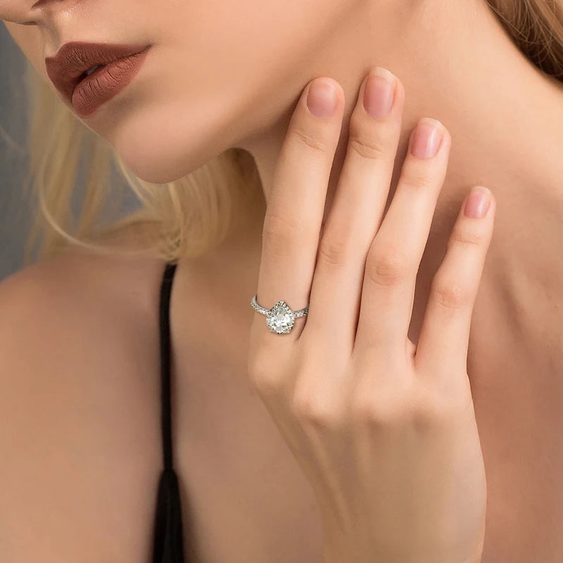 Pear Cut Moissanite Engagement Ring | 2CT 7x10mm | S925 Sterling Silver | Diamonds Grace