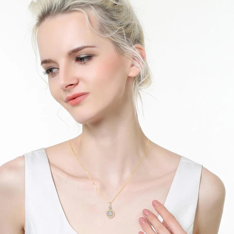925 Sterling Silver Moissanite Pendant Necklace | Diamonds Grace