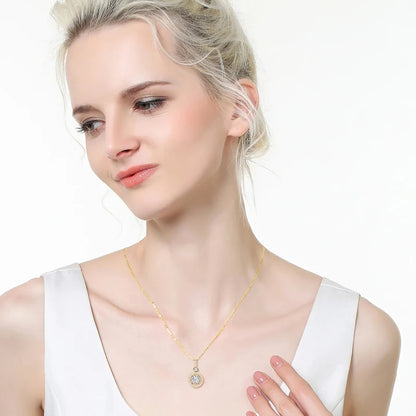 925 Sterling Silver Moissanite Pendant Necklace | Diamonds Grace
