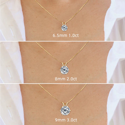 925 Sterling Silver Moissanite Pendant Necklace for Women | Engagement Gift | Diamonds Grace