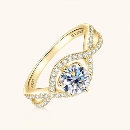 Moissanite Twist Shank Engagement Ring 1ct | 925 Silver Women | Diamonds Grace