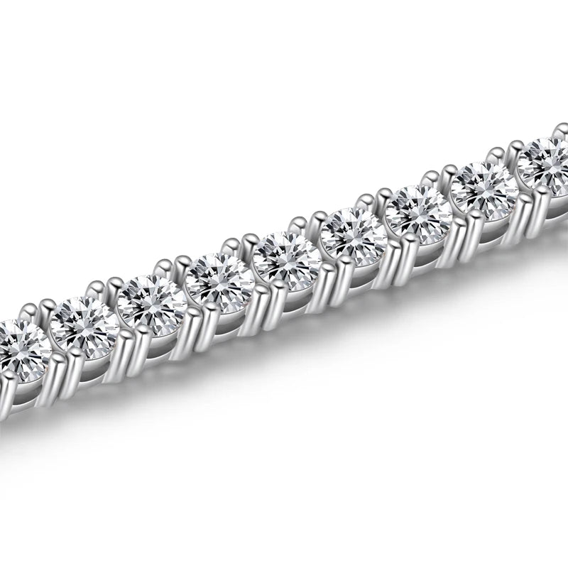 Cubic Zirconia Tennis Bracelet | 3mm Pavé 925 Sterling Silver | Diamonds Grace