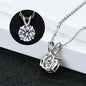 D Color Moissanite Pendant Necklace | 1–4CT Round Brilliant | 925 Sterling Silver | Diamonds Grace