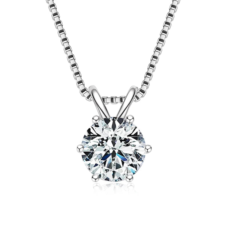 925 Sterling Silver Moissanite Pendant Necklace for Women | Engagement Gift | Diamonds Grace