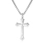 Matte Silver Gothic Cross Pendant Necklace | Baroque Crucifix | Unisex | Diamonds Grace