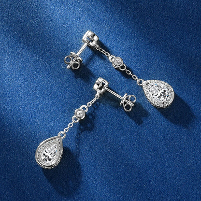 Pear Cut Moissanite Drop Earrings 1.5ct VVS1 | 925 Silver | Diamonds Grace