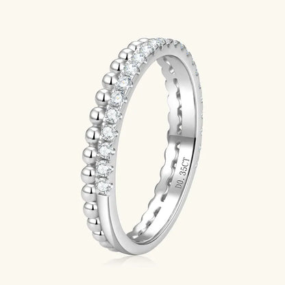 Moissanite Half Eternity Double Band Ring | 925 Sterling Silver | Diamonds Grace