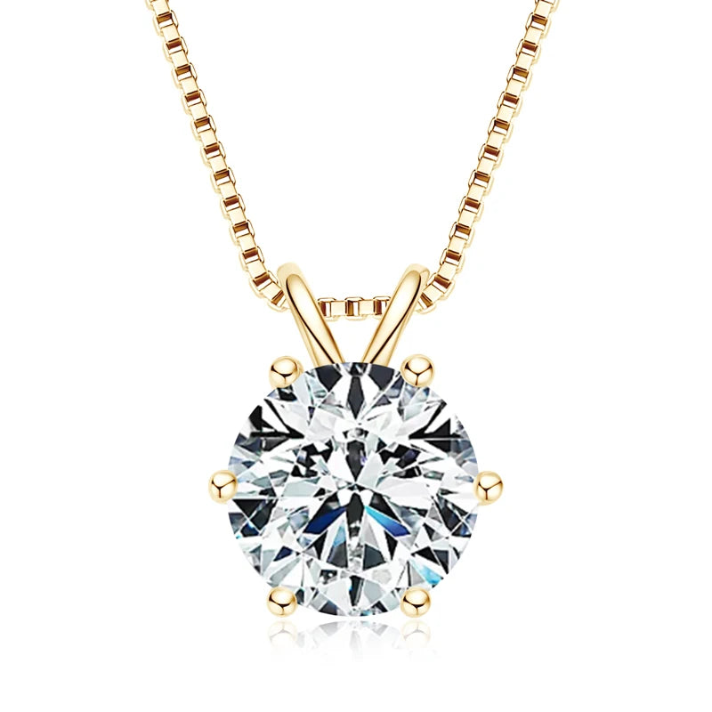 925 Sterling Silver Moissanite Pendant Necklace for Women | Engagement Gift | Diamonds Grace