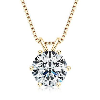925 Sterling Silver Moissanite Pendant Necklace for Women | Engagement Gift | Diamonds Grace
