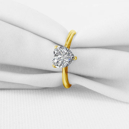 1.2CT Heart Cut Moissanite Solitaire Engagement Ring | 10K Solid Gold | Diamonds Grace
