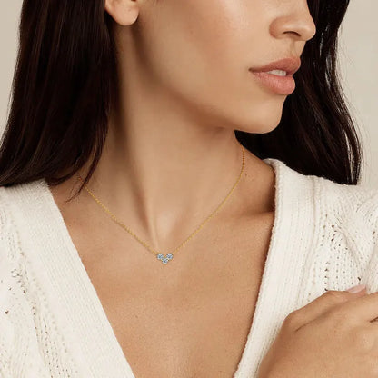 Moissanite 3-Stone Heart Pendant Necklace 925 Silver | Diamonds Grace