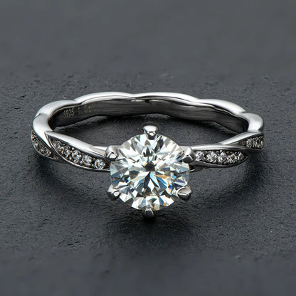 1 Carat Moissanite Engagement Ring | 925 Silver | Diamonds Grace