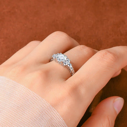 1ct Moissanite 7-Stone Engagement Ring | 925 Sterling Silver | Diamonds Grace