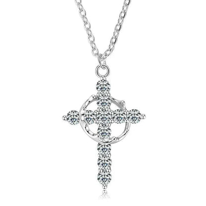 Moissanite Cross Pendant Necklace