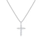 Cubic Zirconia Cross Necklace | S925 Sterling Silver | Rhodium Plated | Diamonds Grace