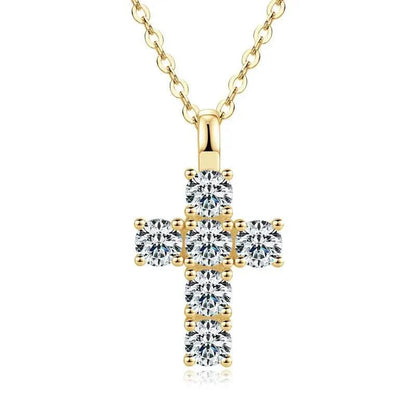 Moissanite Cross Pendant Necklace