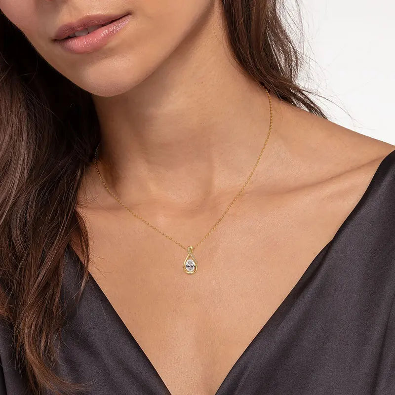 2.0CT Oval Moissanite Pendant Necklace | 925 Sterling Silver | Diamonds Grace