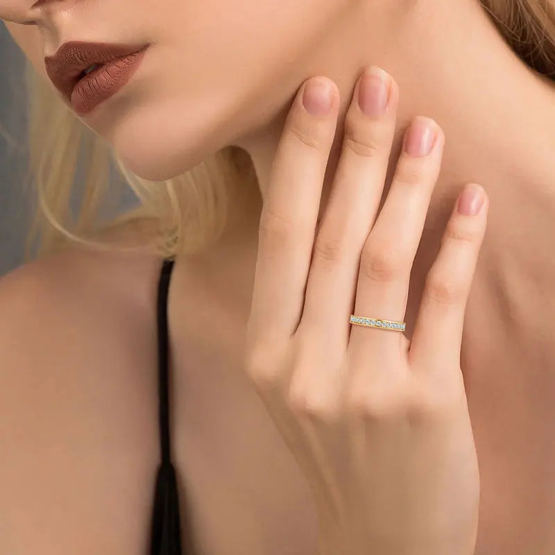 Moissanite Eternity Wedding Band | 925 Sterling Silver | Diamonds Grace