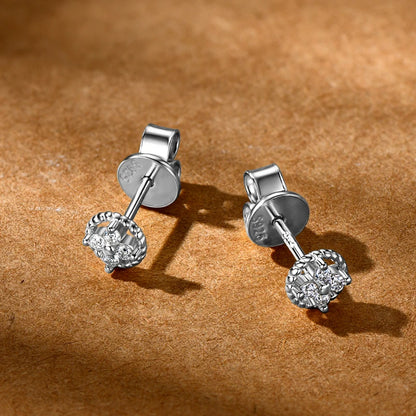 Moissanite Twisted Round Stud Earrings | 925 Sterling Silver | Diamonds Grace